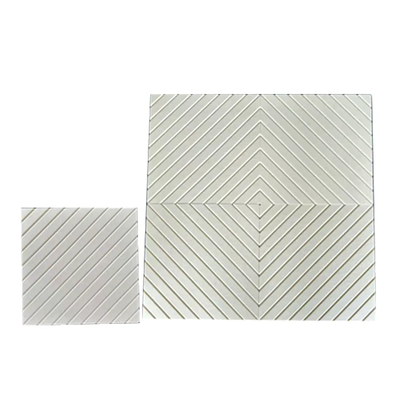 Panneau acoustique en feutre PET beige coupé en V