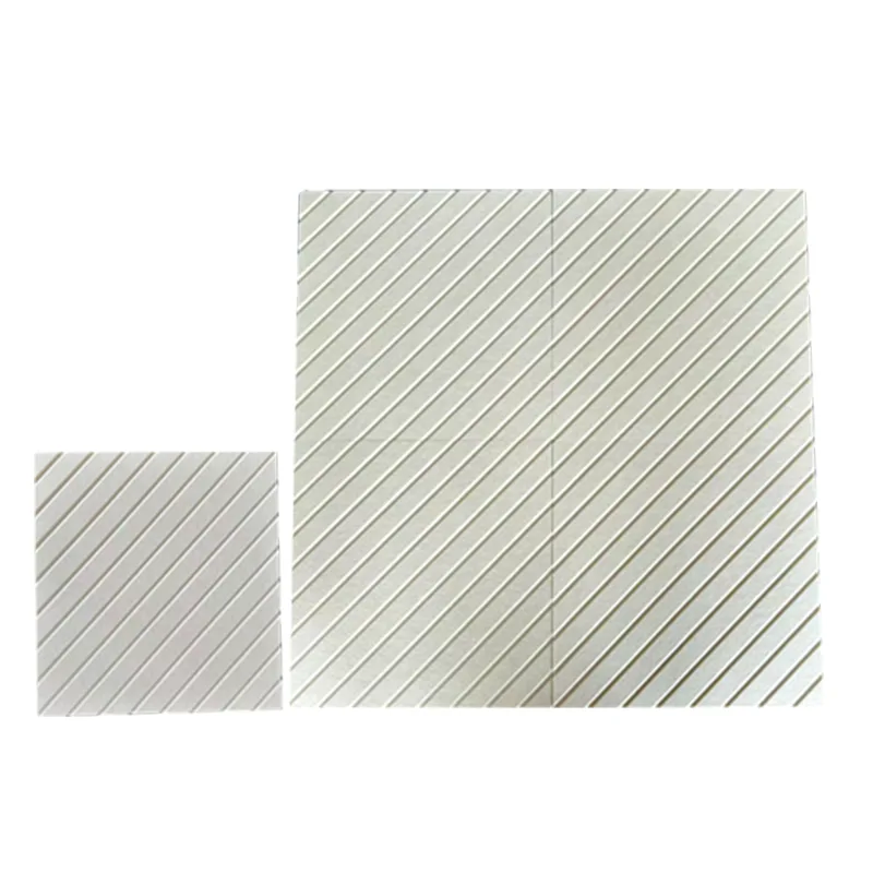 Panneau acoustique en feutre PET beige à rainure en V